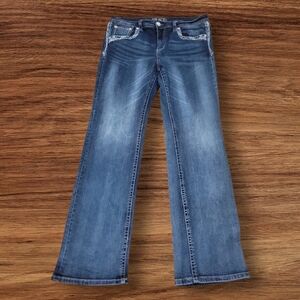 Grace Blue Denim with Embellished Pockets SIZE 17 INSEAM 32